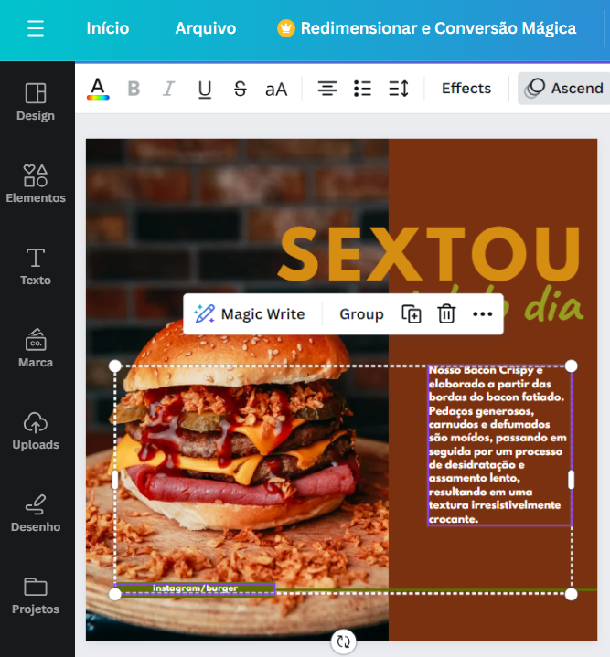 tela do editor Canva Grátis